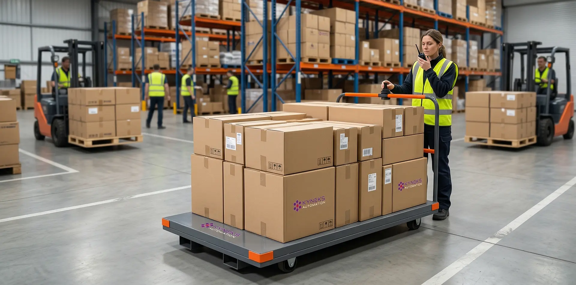 TITAN™ motorized platform in high-throughput warehouse environment