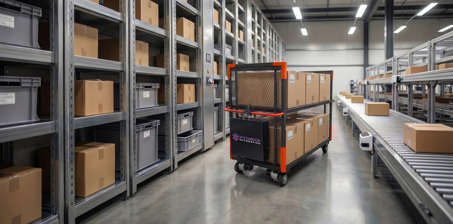 NAVIS™ motorized platform in warehouse environment